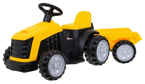 Detský elektrický traktor s vlečkou  - žltá farba
