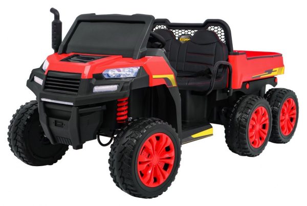 elektricke traktor farmer v cervenej farbe