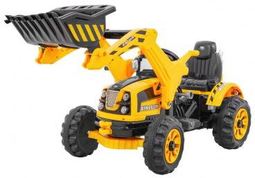 Elektrické autíčko Traktor s lyžicou - žlté
