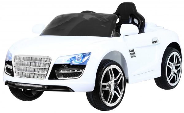 Elektrické autíčko pre deti, Eva kolesá MP3 - biela farba