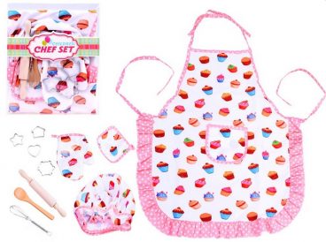 Detská Sada pre malú kuchárku-zástera, čiapka