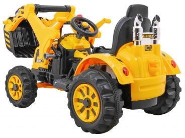 Elektrické autíčko Traktor s lyžicou - žlté