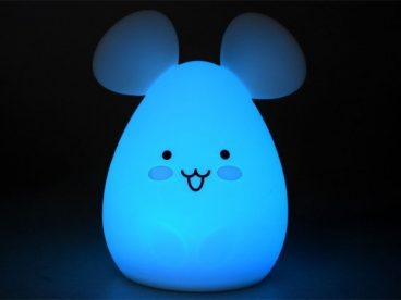 Myška silikonová lampička pre deti Led+ovládanie