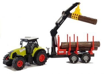 Traktor pre deti s prívesom na drevo + rameno