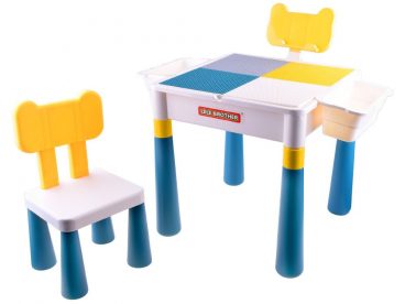 Detský plastový stolík so stoličkou  na kocky 2v1
