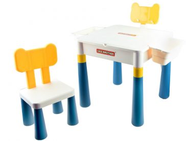Detský plastový stolík so stoličkou  na kocky 2v1